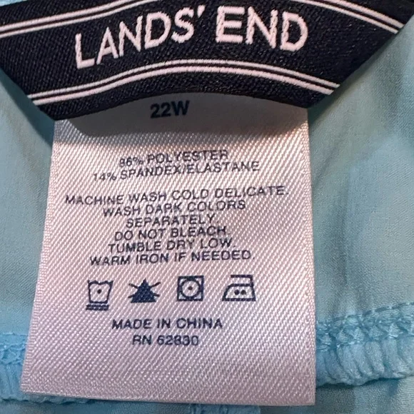Lands End 22W summer shorts lightweight Packable quick drying vacation pale blue - Picture 4 of 9